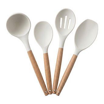 4 pc Cooking Utensil Set Stainless Steel Kitchen Utensils Cooking Spoon for Non Stick Cookware