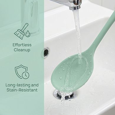 1 Pcs Cooking Spoon Silicone for Non Stick Cookware Heat Resistant Kitchen Spoon Utensil for Home