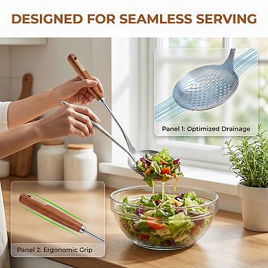 1 Pcs Cooking Spoon Stainless Steel Spoon for Non Stick Cookware Heat Resistant Kitchen Spoon