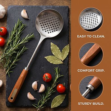 1 Pcs Cooking Spoon Stainless Steel Spoon for Non Stick Cookware Heat Resistant Kitchen Spoon