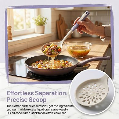 Cooking Spoon Silicone Safe for Non Stick Cookware Heat Resistant Kitchen Utensil for Home Cooking