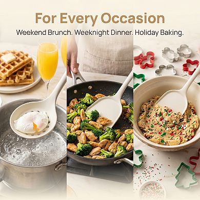 Cooking Utensil Set Silicone Kitchen Utensils Cooking Spoon for Non Stick Cookware 2Pcs