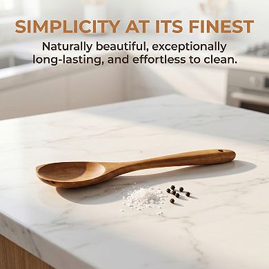 Wood Spoon Scratch Proof for Non Stick Pans Heat Resistant Everyday Kitchen Essential for Home