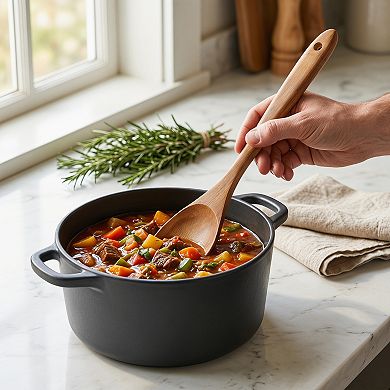 Wood Spoon Scratch Proof for Non Stick Pans Heat Resistant Everyday Kitchen Essential for Home
