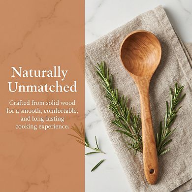 1 Pcs Wood Spoon Non Stick Safe & Heat Resistant Essential Kitchen Tool 10.2x2.9in