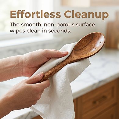 1 Pcs Wood Spoon Non Stick Safe & Heat Resistant Essential Kitchen Tool 11.4x1.8in