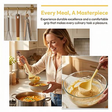 1 Pc Silicone Spoon Non Stick Safe & Heat Resistant Essential Kitchen Tool for Home Cooks