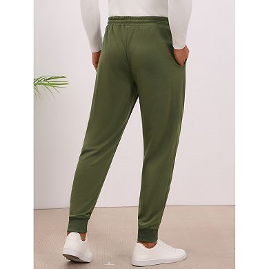 Men's Casual Solid Color Drawstring Waist Workout Joggers Sweatpants