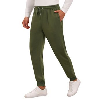 Men's Casual Solid Color Drawstring Waist Workout Joggers Sweatpants
