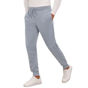 Men's Casual Solid Color Drawstring Waist Workout Joggers Sweatpants