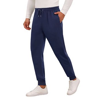 Men's Casual Solid Color Drawstring Waist Workout Joggers Sweatpants