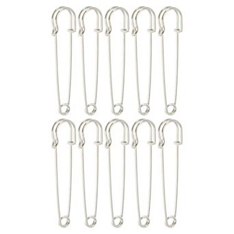 3.15"x0.59" 10 pc Large Pin for Cloth Fabric Pins Various Fabrics Silver Tone