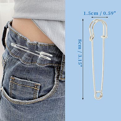 3.15"x0.59" 10 Pcs Large Pin for Cloth Fabric Pins Various Fabrics Silver Tone