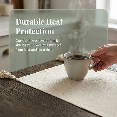 Table Runner for Kitchen Decor Decorations Polyester Kitchen Runner with Tassel for Table Decoration