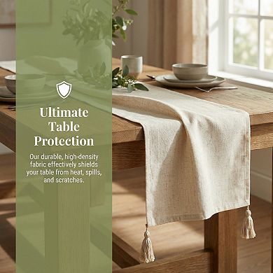 Table Runner for Kitchen Decor Decorations Polyester Kitchen Runner with Tassel for Table Decoration