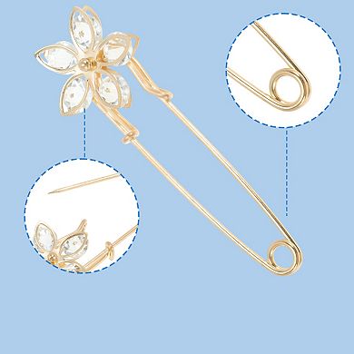 Flower Pins 5 Pcs Ideal for Various Fabrics Gold Tone