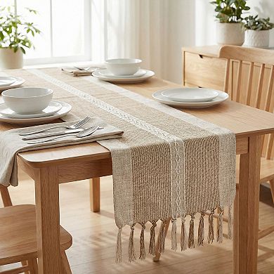Table Runner for Kitchen Decor Home Decorations Tassel Polyester Kitchen Runner for Table