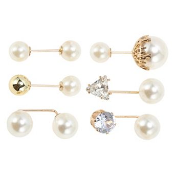 6 pc Faux Pearl Design Brooch Pin for Dressing Up Outfits 2 Mixed Colors