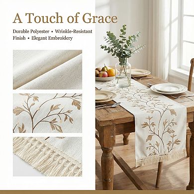 Long Washable Floral Table Runner for Kitchen and Dining Table Decor Ideal for Birthday Decorations