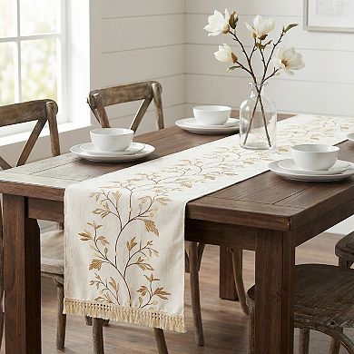 Long Washable Floral Table Runner for Kitchen and Dining Table Decor Ideal for Birthday Decorations