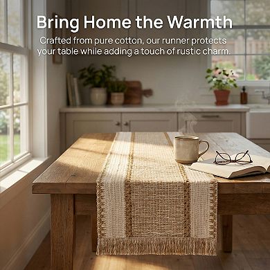 Table Runner for Kitchen Decor Birthday Decorations Long Kitchen Runner with Tassel for Table Decor