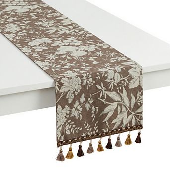 Table Runner for Kitchen Decor Birthday Decoration Floral Kitchen Runner with Tassel for Table Decor