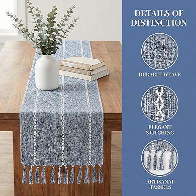 Table Runner for Kitchen Decor Decorations Long Washable Polyester Kitchen Runner with Tassel