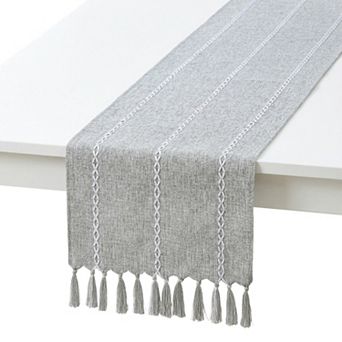 Table Runner for Kitchen Decor Decorations Long Washable Polyester Kitchen Runner with Tassel