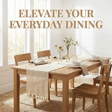 Table Runner for Kitchen Decor Decorations Long Washable Cotton Kitchen Runner with Tassel