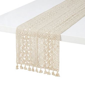 Table Runner for Kitchen Decor Decorations Long Washable Cotton Kitchen Runner with Tassel