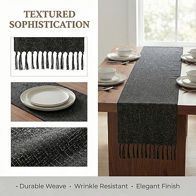 Table Runner with Tassels for Kitchen Decor Birthday Decorations Washable Polyester Kitchen Runner