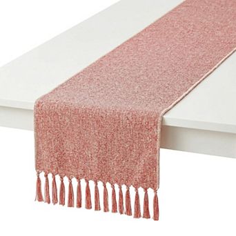 Table Runner with Tassels for Kitchen Decor Birthday Decorations Washable Polyester Kitchen Runner