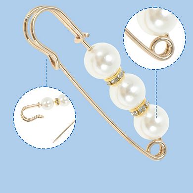 5Pcs Pearl Pins for Various Fabrics 2.56"