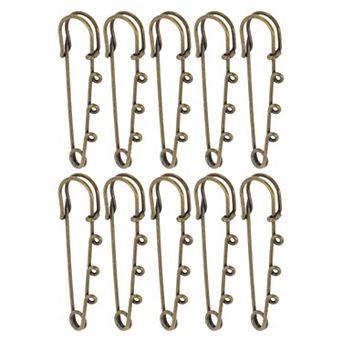 2.36"x0.71" 10 pc 3 Decorative Circles Pin Bronze NO SIZE
