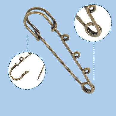 2.36"x0.71" 10Pcs 3 Decorative Circles Pin Bronze NO SIZE