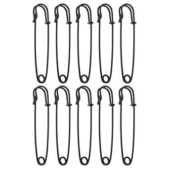 10 pc Enameled Iron Large Pins for Clothes 2.95"