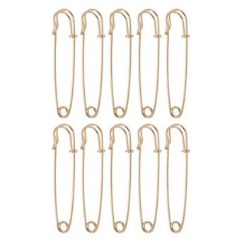 10 pc Enameled Iron Large Pins for Clothes 2.95"