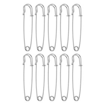 10 pc Enameled Iron Large Pins for Clothes 2.95"