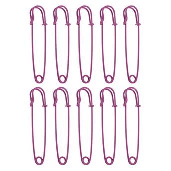 10 pc Enameled Iron Large Pins for Clothes 2.95"
