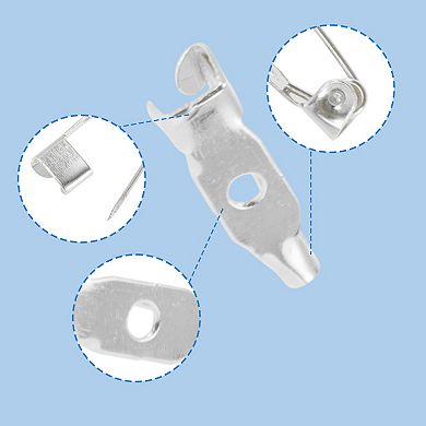 50 Pcs Iron Safety Pin with Hole 0.59"