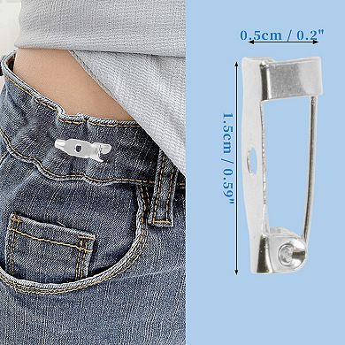 50 Pcs Iron Safety Pin with Hole 0.59"