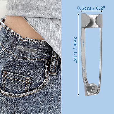 50 Pcs Iron Safety Pin with Hole 1.18"