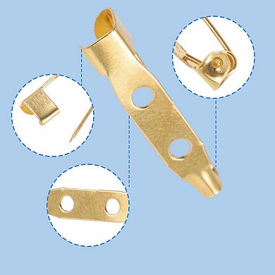 50 Pcs Iron Safety Pin with Hole 0.98"