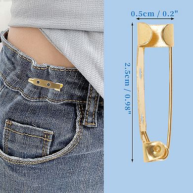 50 Pcs Iron Safety Pin with Hole 0.98"