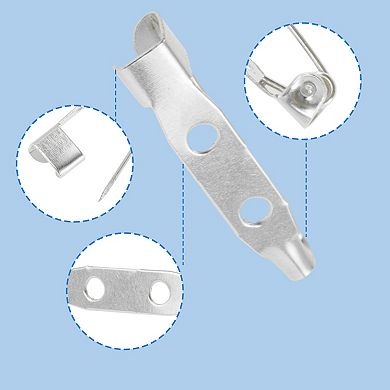 50 Pcs Iron Safety Pin with Hole 0.79"