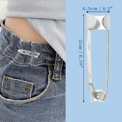 50 Pcs Iron Safety Pin with Hole 0.79"