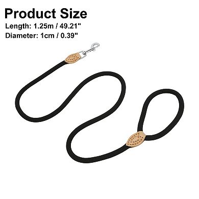 1Pc Dog Leash 49.21" x0.39" Round Braided Black