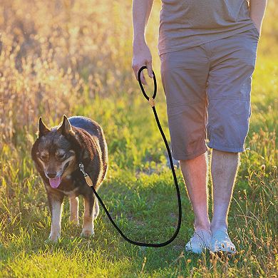 1Pc Dog Leash 49.21" x0.39" Round Braided Black