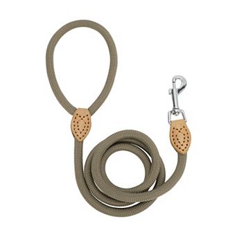 1 pc Dog Leash 49.21" x0.39" Round Braided Khaki