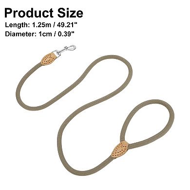 1Pc Dog Leash 49.21" x0.39" Round Braided Khaki